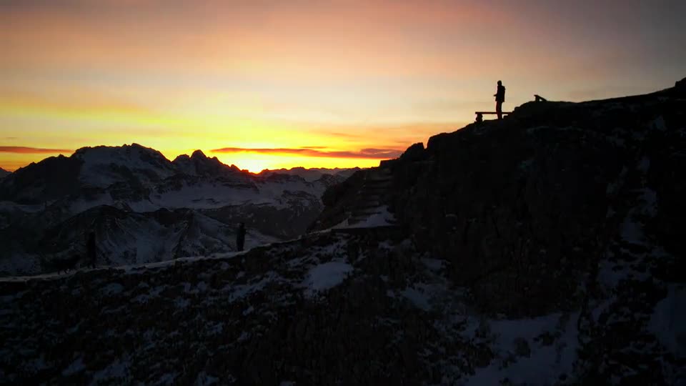 Rifugio Lagazuoi at blue hour, Dolomites